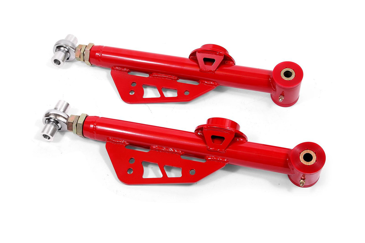 BMR 99-04 Mustang On-Car Adj. Lower Control Arms / Rod End Combo (Polyurethane) - Red