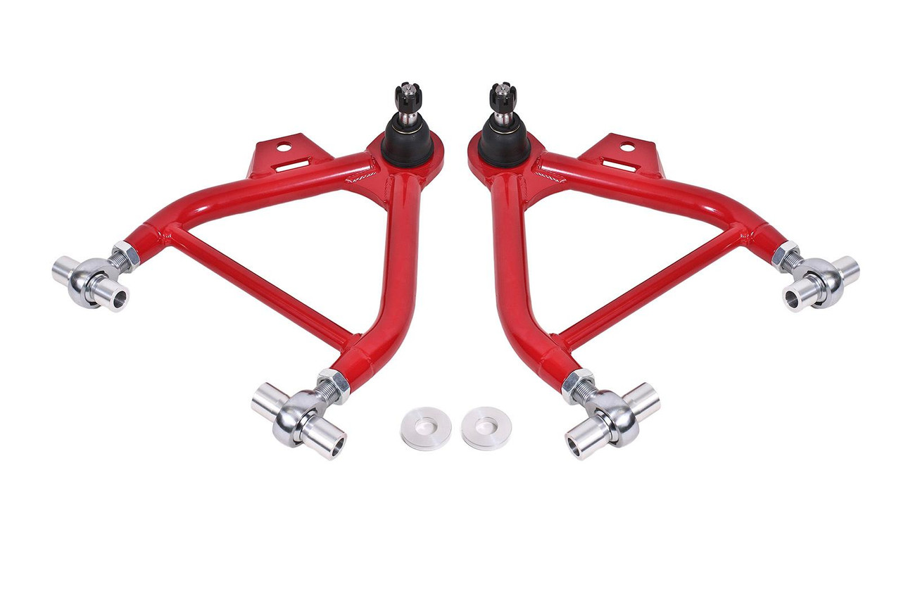 BMR 79-93 Fox Mustang Lower A-Arms (Coilover Only) w/ Adj. Rod End and STD. Ball Joint - Red