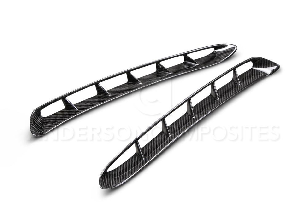Anderson Composites 2015 - 2017 Mustang Carbon Fiber GT350 Style Front Fender Vent Inserts (Pair)