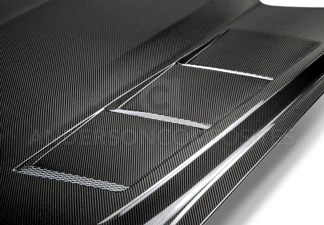 Anderson Composites 2015 - 2017 Mustang Double Sided Carbon Fiber Heat Extractor Hood