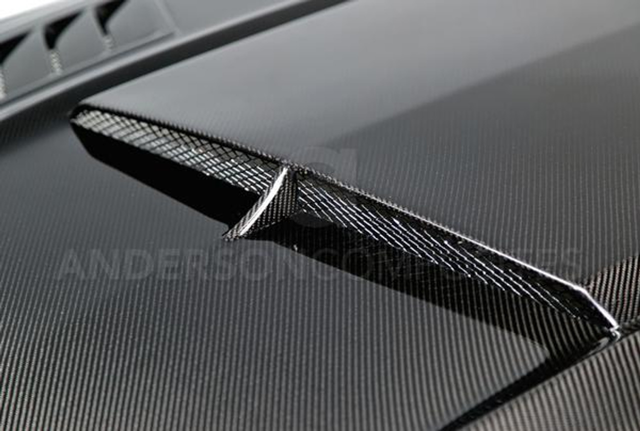 Anderson Composites 2015 - 2017 Mustang Double Sided Carbon Fiber Ram Air Hood