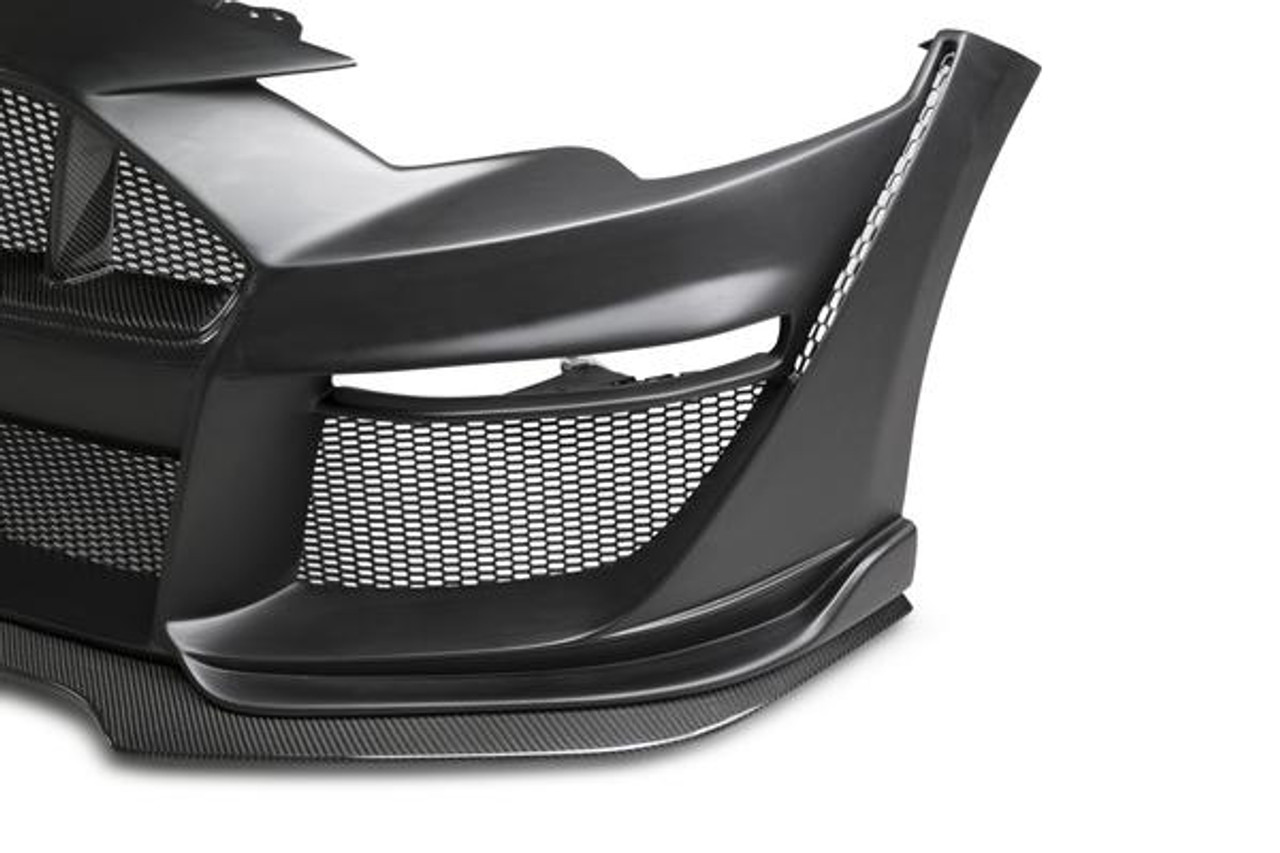 Anderson Composites 2018 - 2019 Ford Mustang Type-ST (GT500 Style) Fiberglass Front Bumper with Carbon Fiber Grille/Front Lip