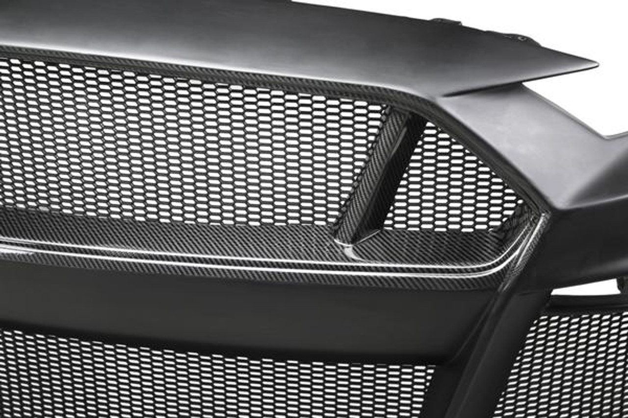 Anderson Composites 2018 - 2019 Ford Mustang Type-ST (GT500 Style) Fiberglass Front Bumper with Carbon Fiber Grille/Front Lip