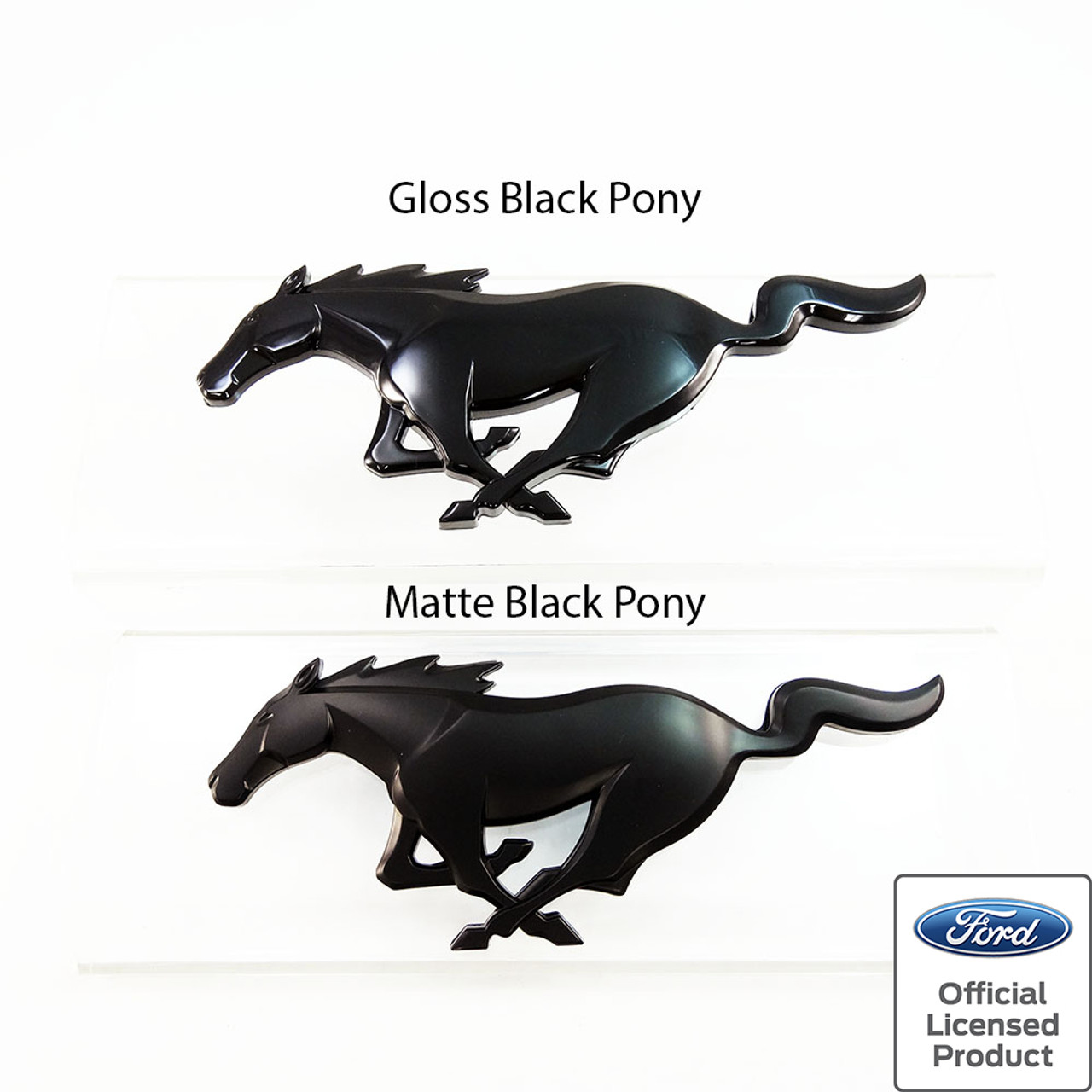 15-19 Mustang Pony Rear Emblem Black Ford Official Licensed (Matte Black)