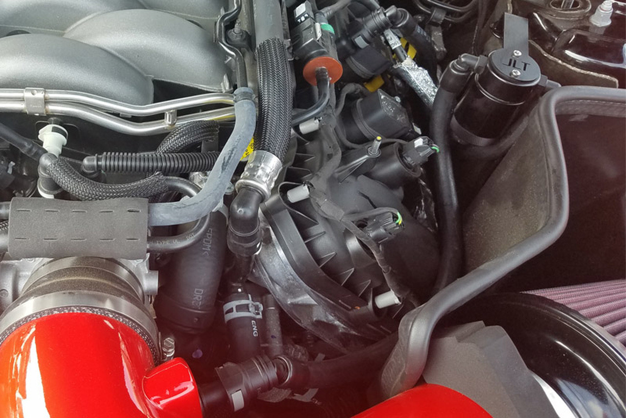 JLT Oil Separator 3.0 Driver Side - Clear Anodized (2018-2019 Mustang GT; 2019 Bullitt)
