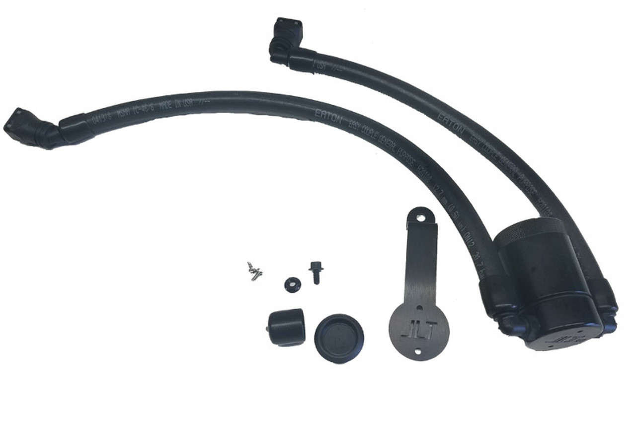 JLT Oil Separator 3.0 Driver Side - Black Anodized (2018-2019 MUSTANG GT; 2019 Bullitt)