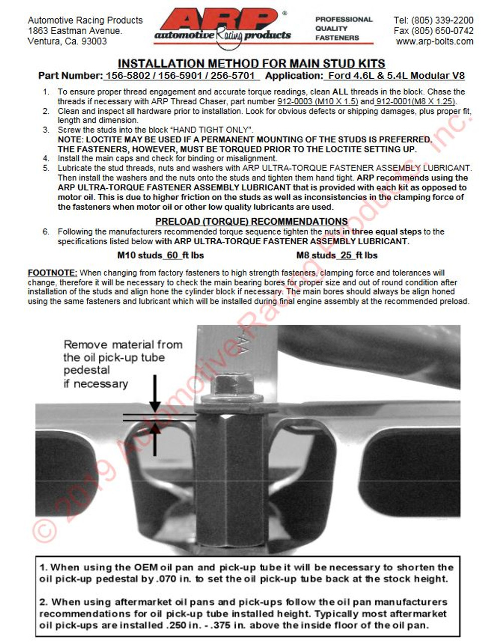 ARP 156-5802 Installation Instructions