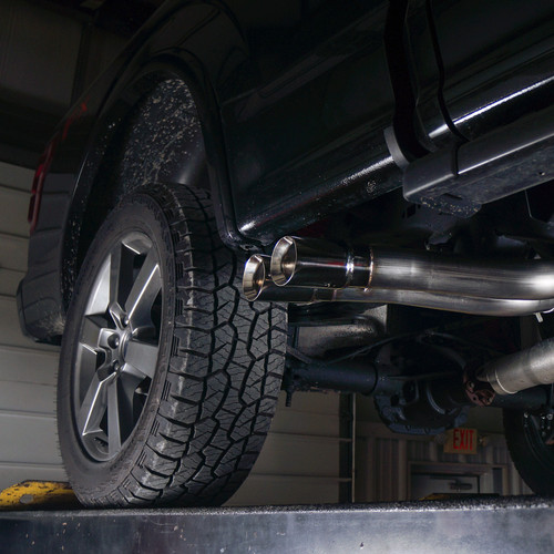 Stainless Works FT15CBFT - 2015-18 F-150 Exhaust X-Pipe Resonator Muffler Exits In Front Of Passenger Rear Tire