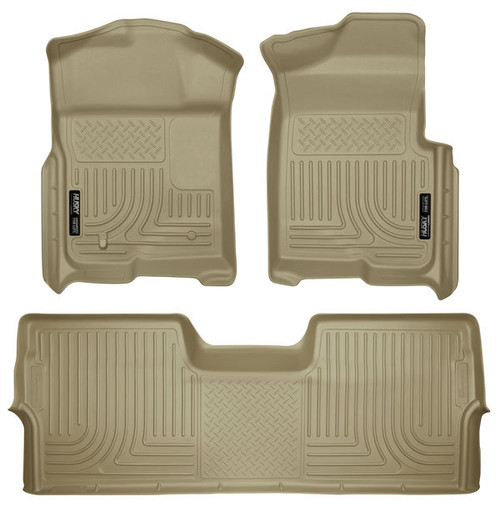 Husky Liners 09-12 Ford F-150 Super Crew Cab WeatherBeater Combo Tan Floor Liners (PN: 98333)