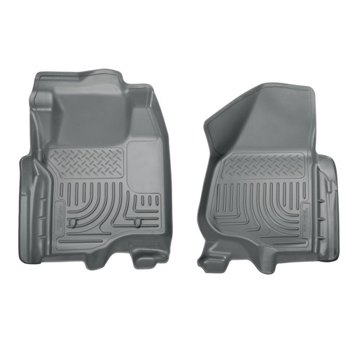 Husky Liners 11-12 Ford Super Duty Crew & Extended Cab WeatherBeater Front Row Grey Floor Liners (PN: 18732)