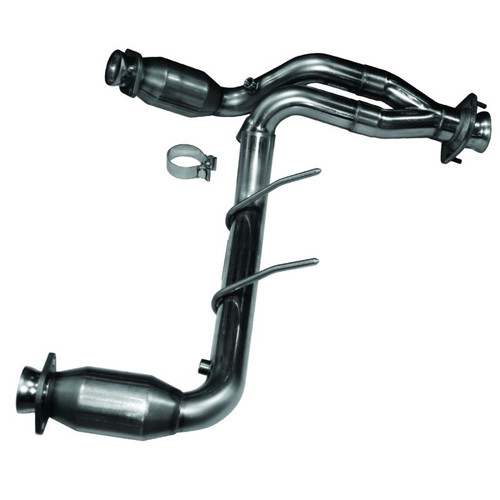 Kooks 13503300 - Kooks 09-10 Ford F-150/ Ford Raptor 5.4L 3V 2 1/2in x 2 1/2in OEM Exhaust GREEN Cat Y Pipe