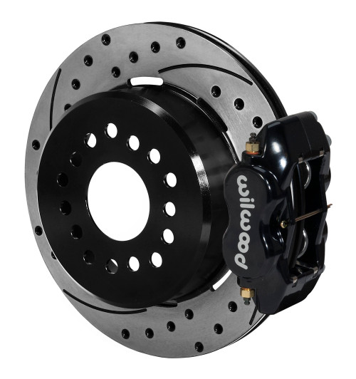 Wilwood Forged Dynalite Rear Parking Brake Kit - Drilled, Black (2005-2014 Mustang)