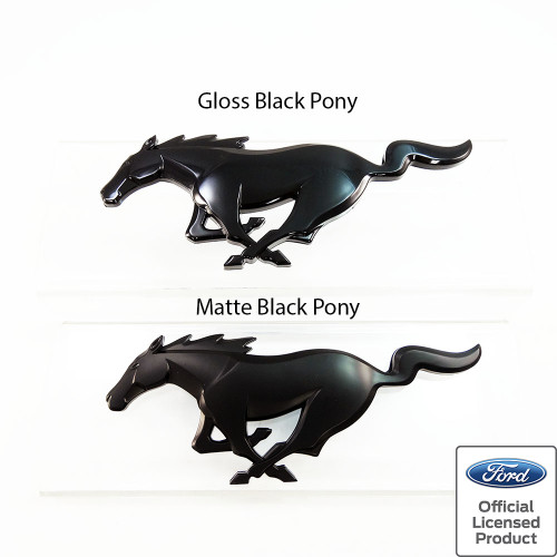 15-19 Mustang Pony Front Emblem Black Ford Official Licensed (Gloss Black)
