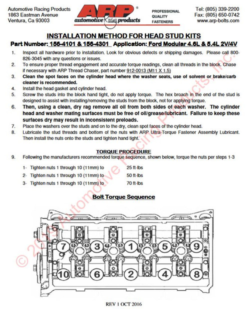 ARP 156-4101 Installation Instructions