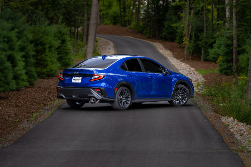 MBRP single tip exhaust on Subaru WRX