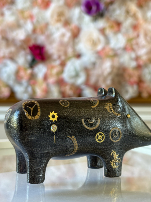 schweinezeit schwarz - unikat aus resin