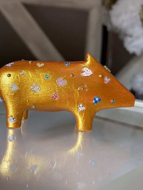 goldene herzliebe - unikat aus resin