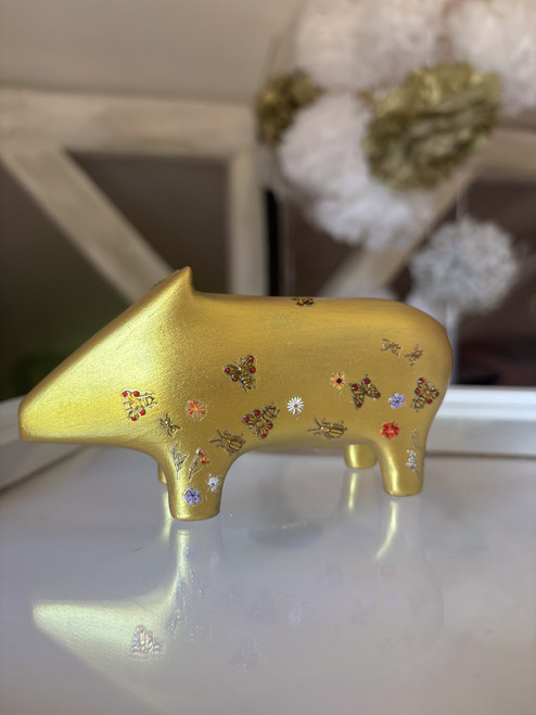 0083  goldwiese / gold   - das unikat aus porzellan