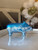 0059  schwein del mar/ blau metallic  - unikat aus porzellan