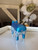 0059  schwein del mar/ blau metallic  - unikat aus porzellan