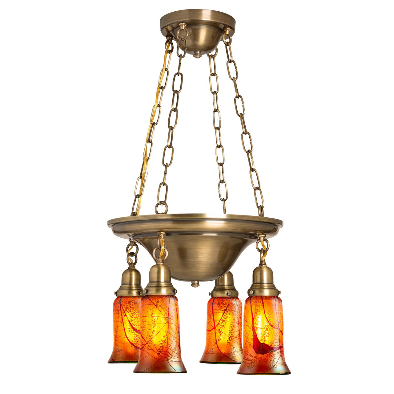 Round Shell Transitional Victorian Chandelier with Four Lights