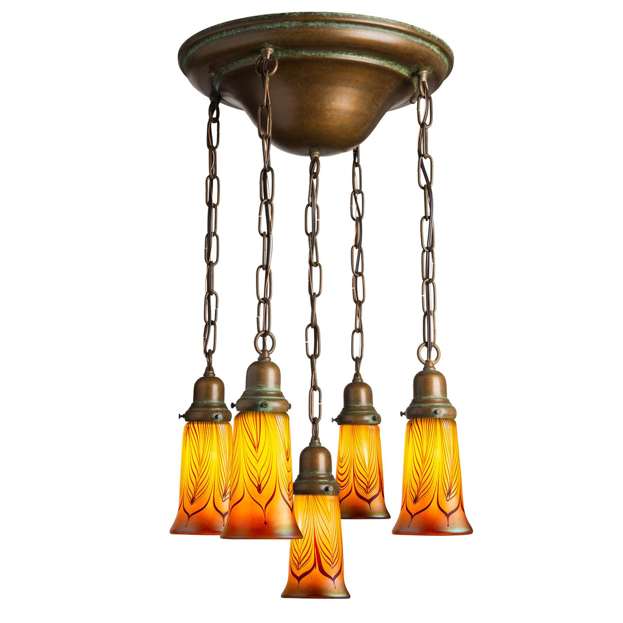 Round Shell Transitional Victorian Chandelier with Five Lights