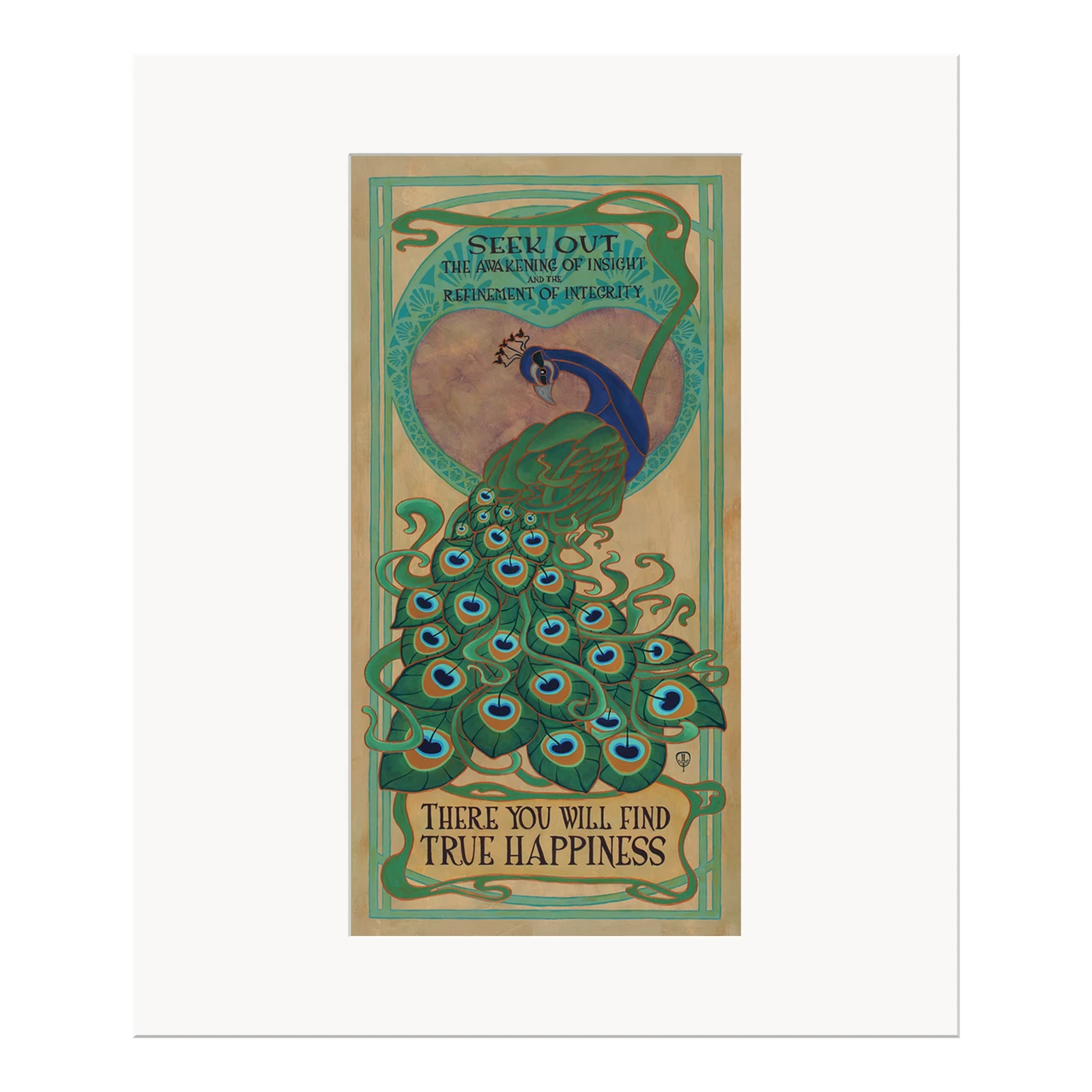 The Majestic Peacock | Art Nouveau Art Print