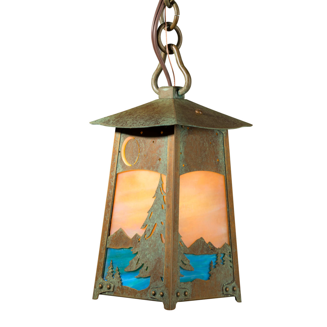 Rustic Art Nouveau Chain Pendant Light | Baldwin Series