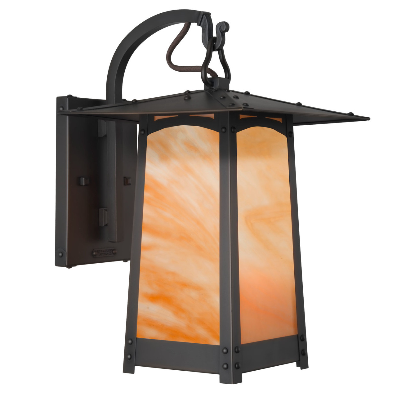 Rustic Arts & Crafts Hook Arm Sconce | Cobblestone Series display picture 1
