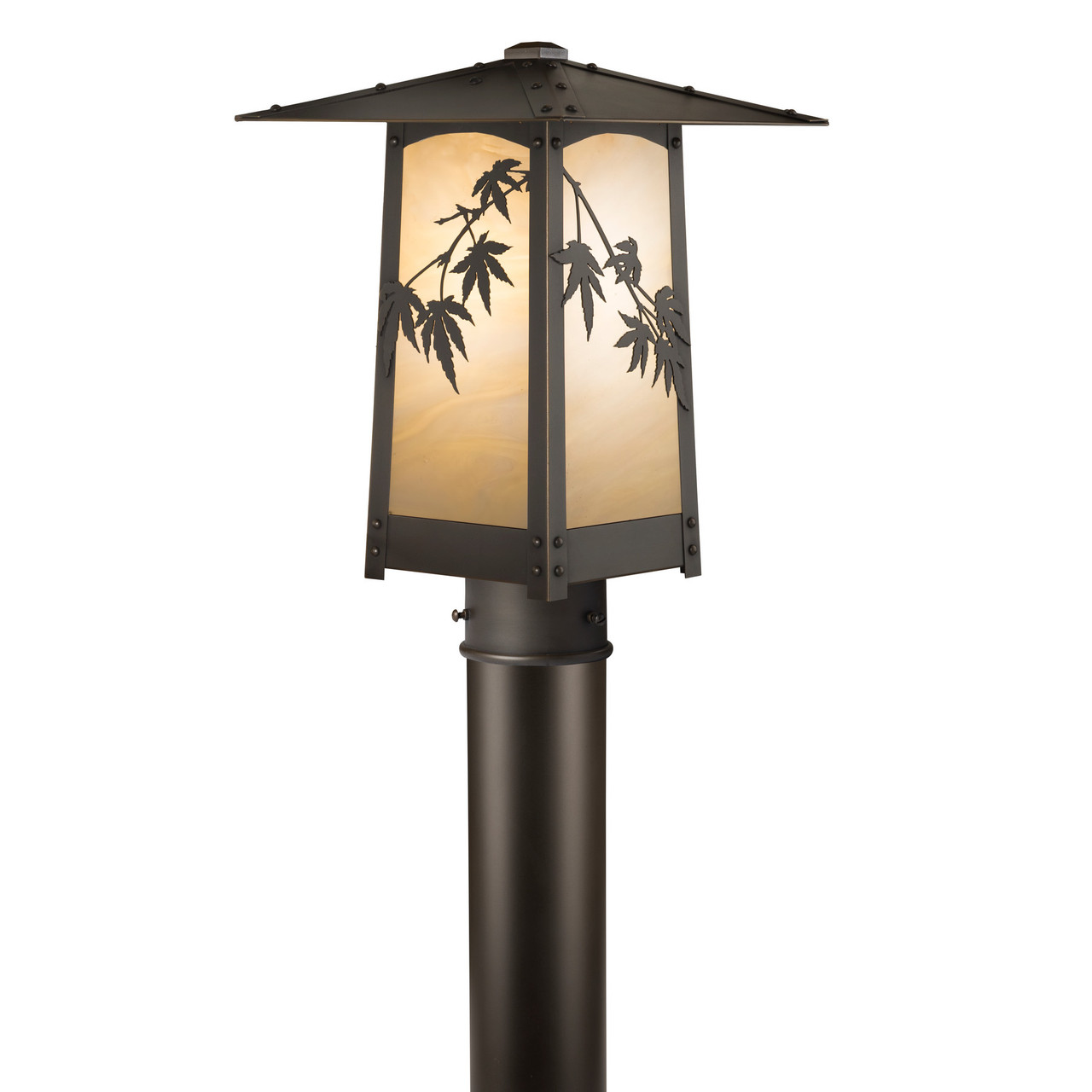 Rustic Arts & Crafts Post Light | Cobblestone Series