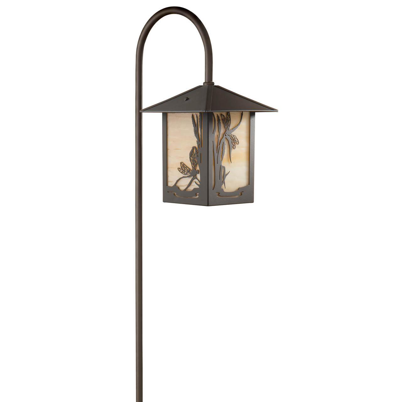 Craftsman Style Garden Lantern on Hook | Dragonfly Filigree