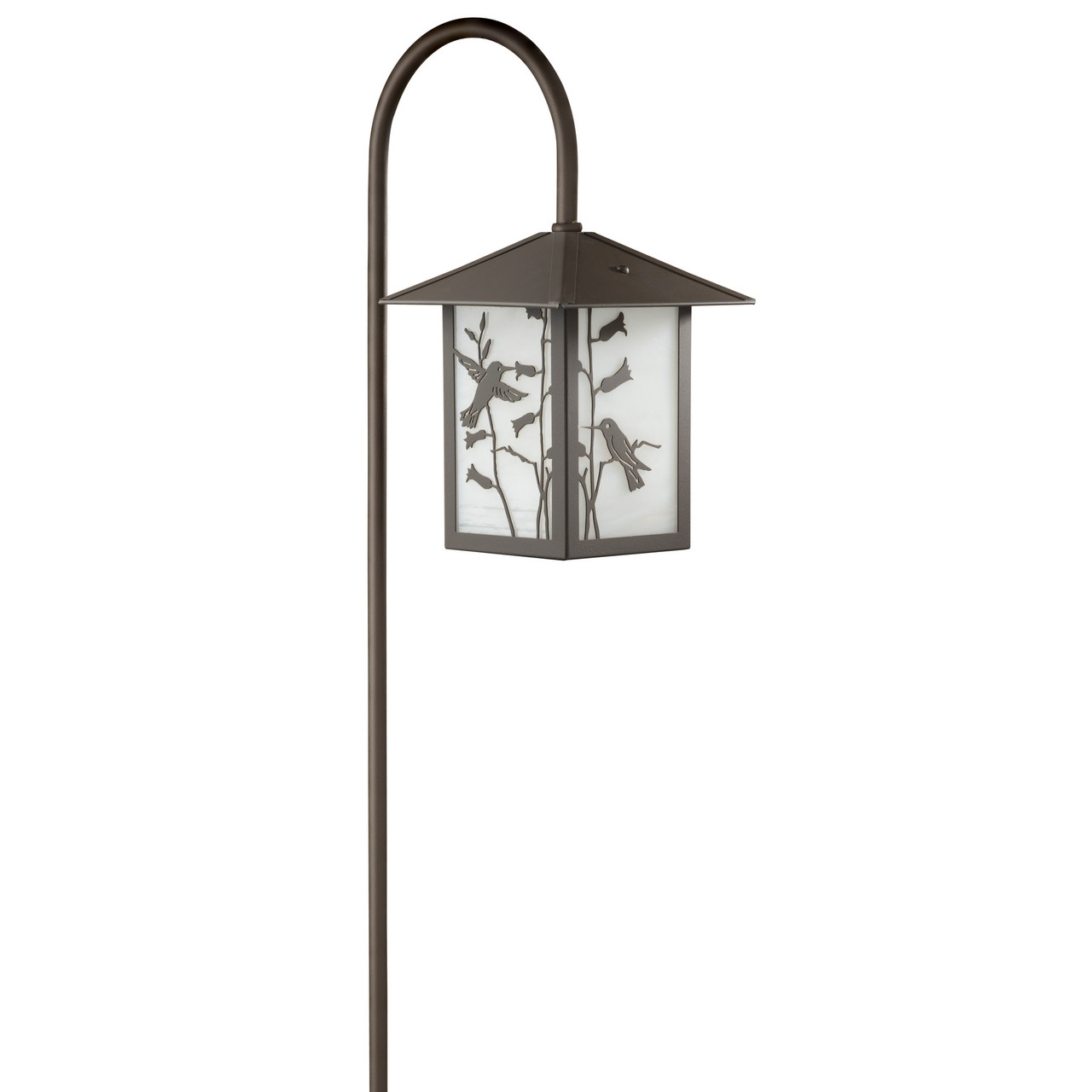 Craftsman Style Garden Lantern on Hook | Hummingbird Filigree