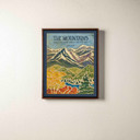 Arts & Crafts style landscape canvas print by Julie Leidel featuring John Muir's famous quote 