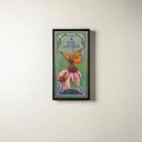  A tall and skinny canvas print of a monarch butterfly on pink flowers in a black float frame.