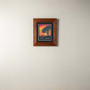 An archival art print of a tree in the sunset with a double mat and 2