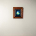  An archival print of a glowing, ethereal forest scene. It has s double mat in a 2
