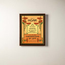  A heavily textured canvas print of a quote from The Craftsman magazine. It's in a brown float frame.