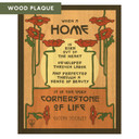  A rectangular art print with a yellow background. At the top and bottom are clusters of vibrant red poppies with long, thin green stems that frame a central quote by Gustav Stickley. The text reads: 