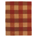  A Mid-Century Americana hand-knotted wool rug featuring a checkerboard or Madras plaid design in a palette of reds.