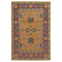  Traditional Persian-style floral design with a warm red and orange, multi-tonal palette. 