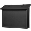  A classic, solid brass, large mailbox with a satiny black finish.