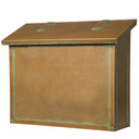  A classic, solid brass, large mailbox with a new verde finish.
