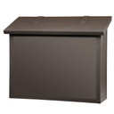  A classic, solid brass, large mailbox with a powder coat bronze finish.