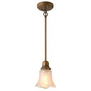  An Art Deco style glass shade for light fixtures with a drapery or curtain design pattern. It has a round, 2.25