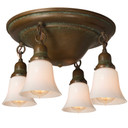  A milky white glass shade for a light fixture. It features a bell shape and has a round, 2.25