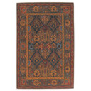  A Victorian or Arts & Crafts style rug with dominant muted greens and orange highlights. It is handmade by the artisans at Tiger Rug.
