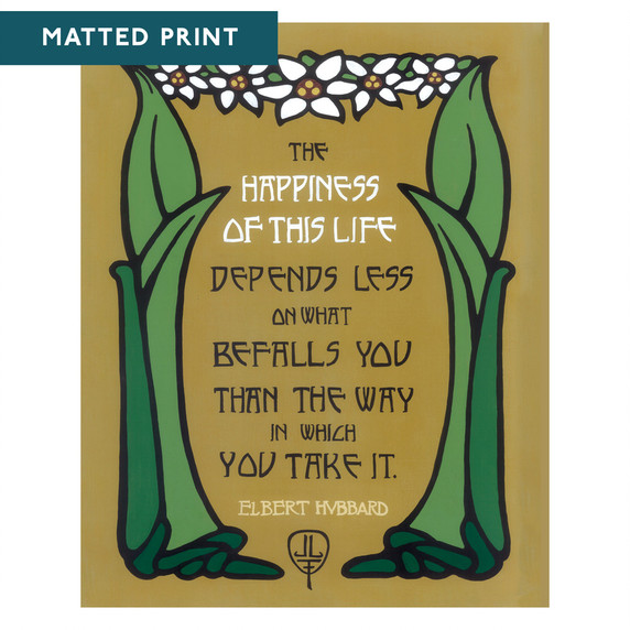  Arts & Crafts style inspirational print by Julie Leidel featuring Elbert Hubbard quote 