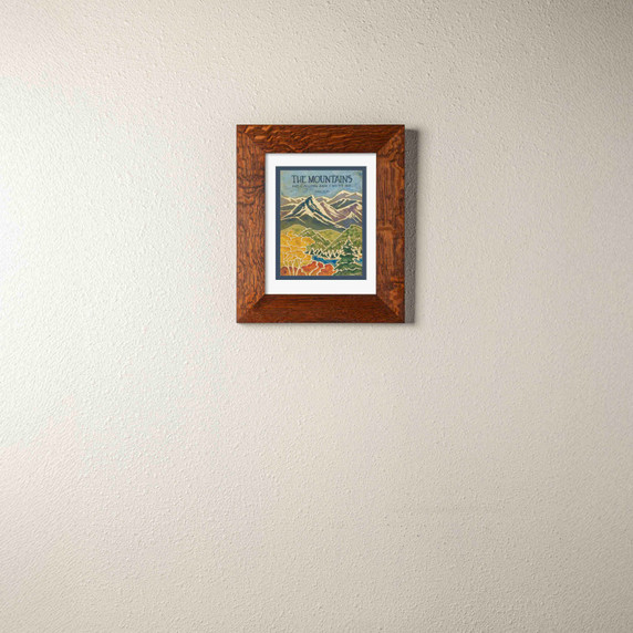 Arts & Crafts style landscape print by Julie Leidel featuring John Muir's famous quote 