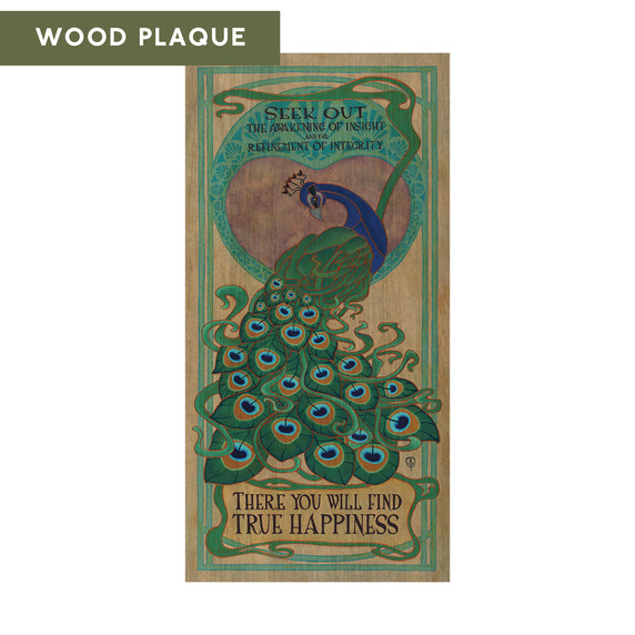  Art Nouveau style wood plaque by Julie Leidel titled 
