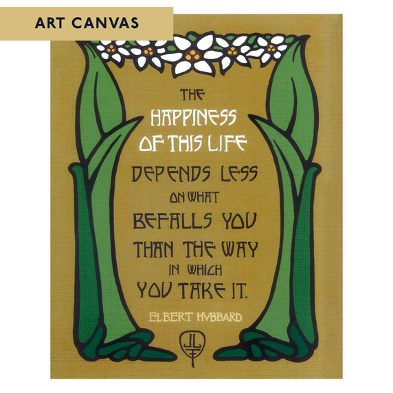  Arts & Crafts style inspirational canvas print by Julie Leidel featuring Elbert Hubbard quote 